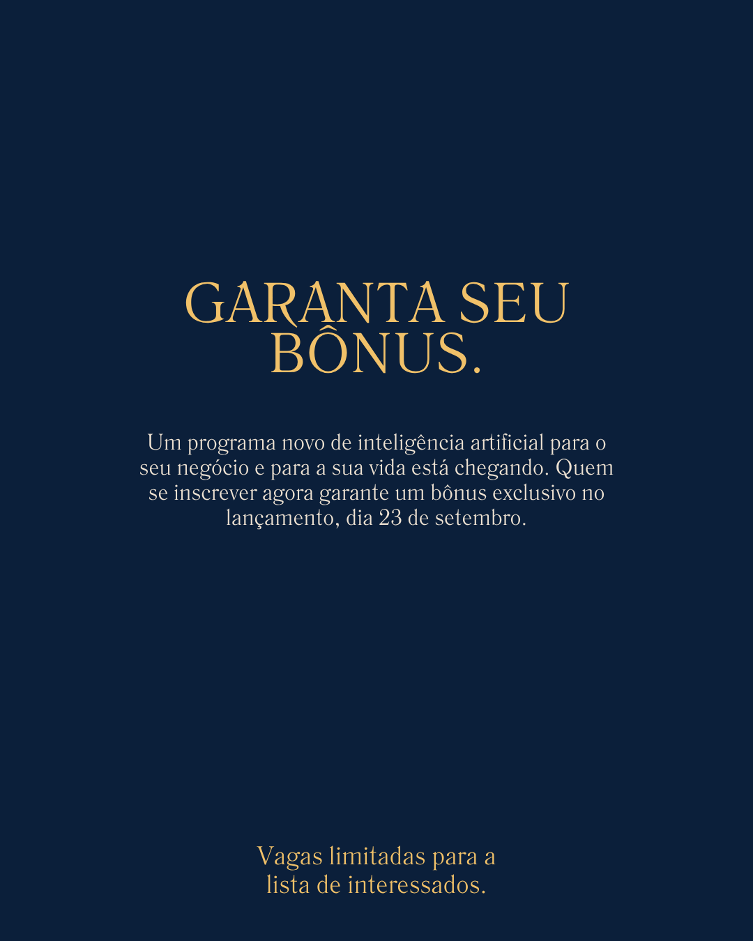 Garanta seu bônus